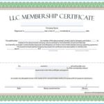 Llc Membership Certificate Template