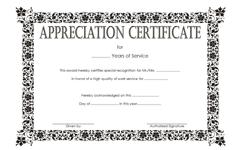 Long Service Certificate Template Sample