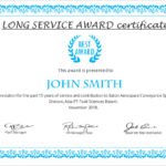 Long Service Certificate Template Sample