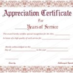 Long Service Certificate Template Sample