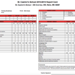 Middle School Report Card Template