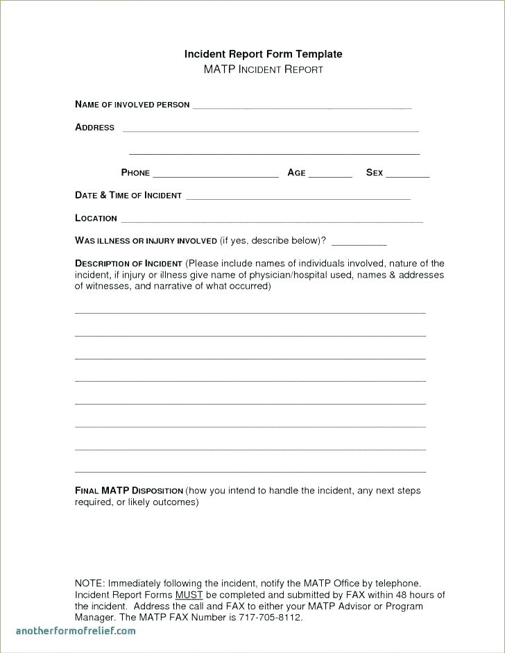 Ohs Incident Report Template Free