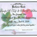 Premarital Counseling Certificate Of Completion Template