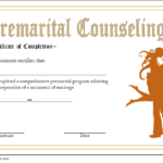 Premarital Counseling Certificate Of Completion Template