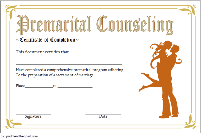 Image 9 for Premarital Counseling Certificate Of Completion Template