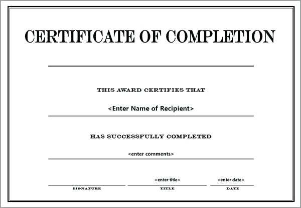 Premarital Counseling Certificate Of Completion Template