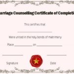 Premarital Counseling Certificate Of Completion Template