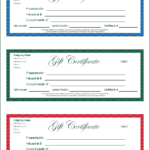 Printable Gift Certificates Templates Free