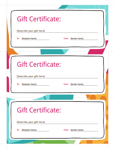 Printable Gift Certificates Templates Free