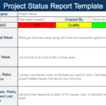 Project Manager Status Report Template