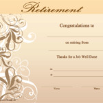 Retirement Certificate Template