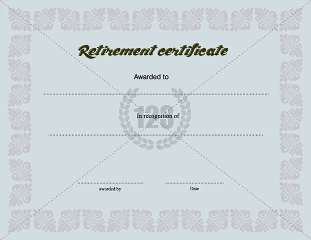 Retirement Certificate Template