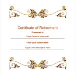 Retirement Certificate Template