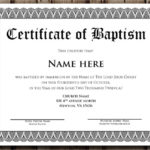 Roman Catholic Baptism Certificate Template