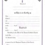 Roman Catholic Baptism Certificate Template