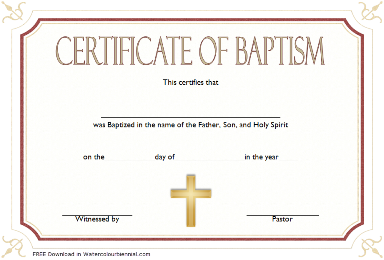 Image 1 for Roman Catholic Baptism Certificate Template