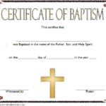 Roman Catholic Baptism Certificate Template