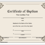 Roman Catholic Baptism Certificate Template