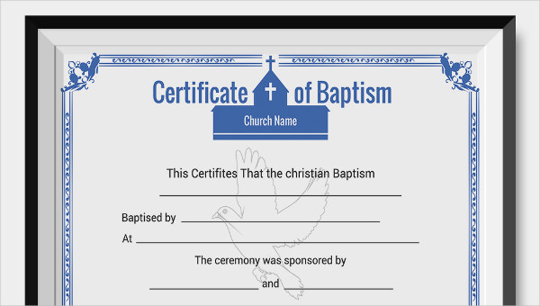 Roman Catholic Baptism Certificate Template