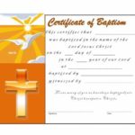 Roman Catholic Baptism Certificate Template