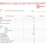 Sales Activity Report Template Excel