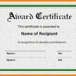 Sample Award Certificates Templates