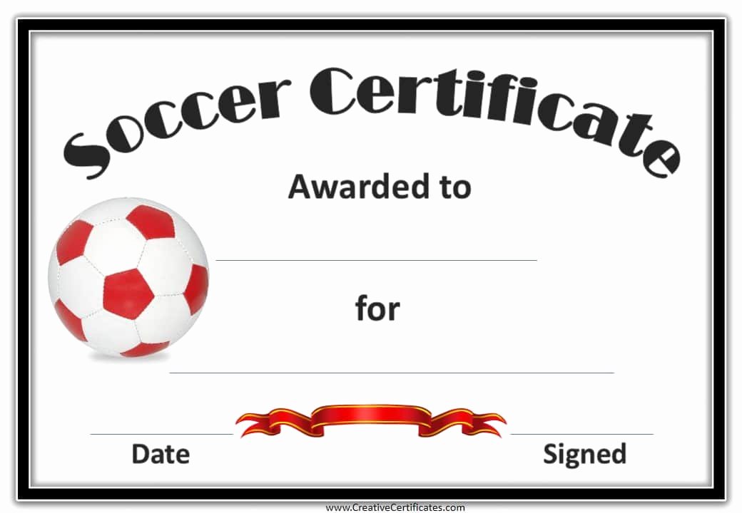 Soccer Award Certificate Templates Free