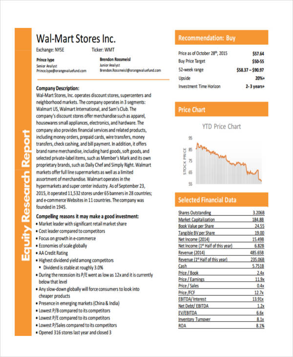 Stock Analyst Report Template