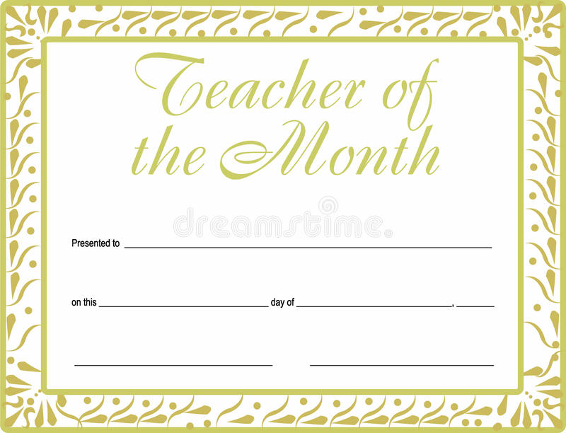 Teacher Of The Month Certificate Template