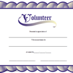 Volunteer Award Certificate Template