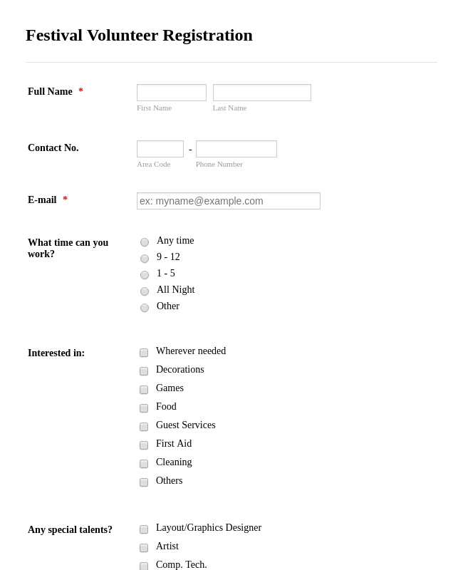 Volunteer Report Template