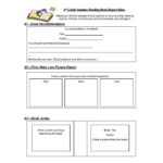 1St Grade Book Report Template