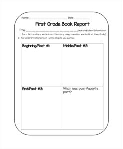 1St Grade Book Report Template - PROFESSIONAL TEMPLATES | PROFESSIONAL ...