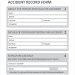 Accident Report Form Template Uk