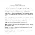 Book Report Template High School