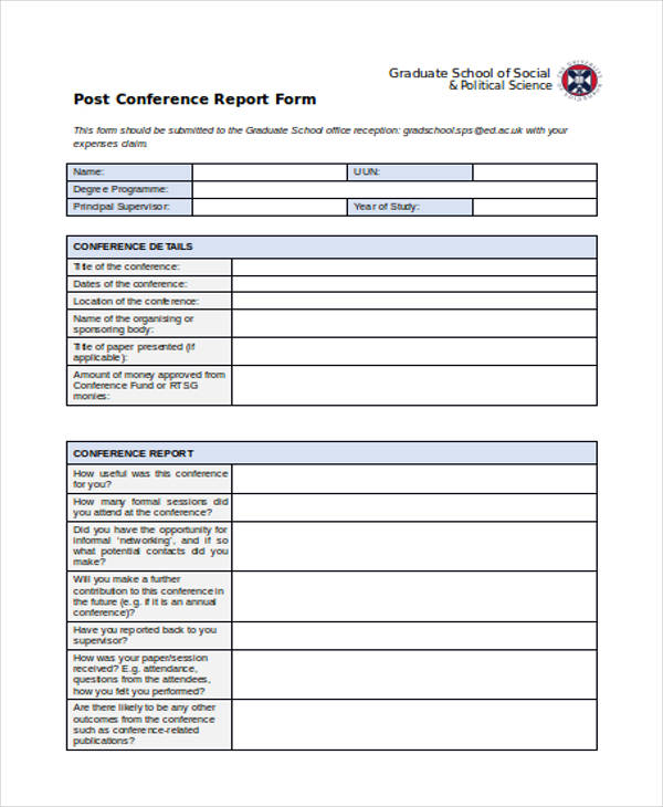 Conference Report Template