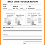 Construction Daily Progress Report Template