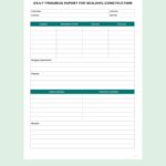 Construction Daily Progress Report Template