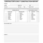 Construction Daily Report Template Free