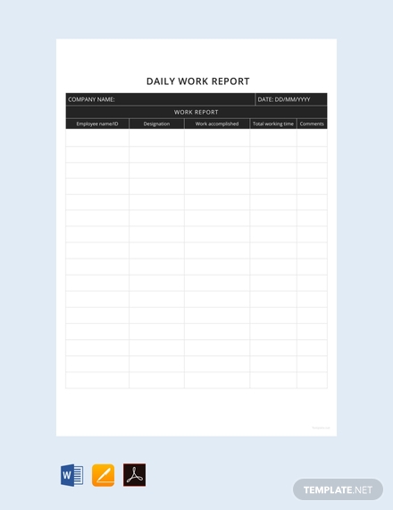 Daily Work Report Template PROFESSIONAL TEMPLATES PROFESSIONAL 