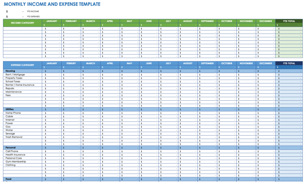 Expense Report Spreadsheet Template Excel