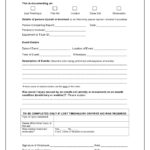 First Aid Incident Report Form Template