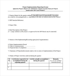 Post Implementation Report Format Implementation Report Template (1) - PROFESSIONAL TEMPLATES ...