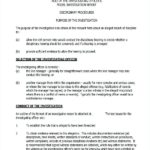 Investigation Report Template Disciplinary Hearing