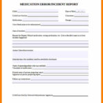 Medication Incident Report Form Template