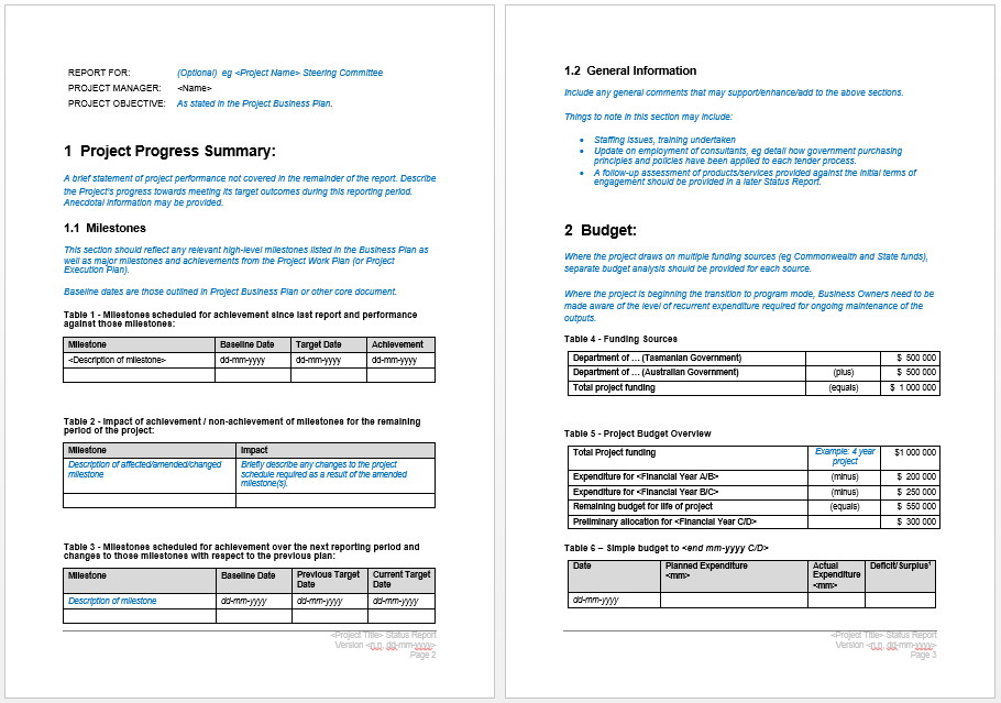 Microsoft Word Templates Reports