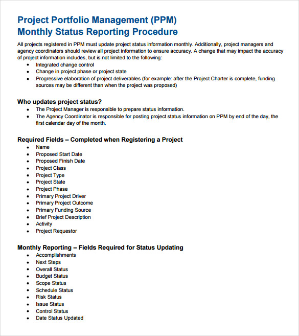 Month End Report Template