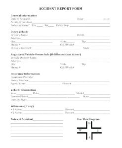 Motor Vehicle Accident Report Form Template (2) - PROFESSIONAL ...