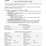 Motor Vehicle Accident Report Form Template