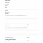 Non Conformance Report Form Template